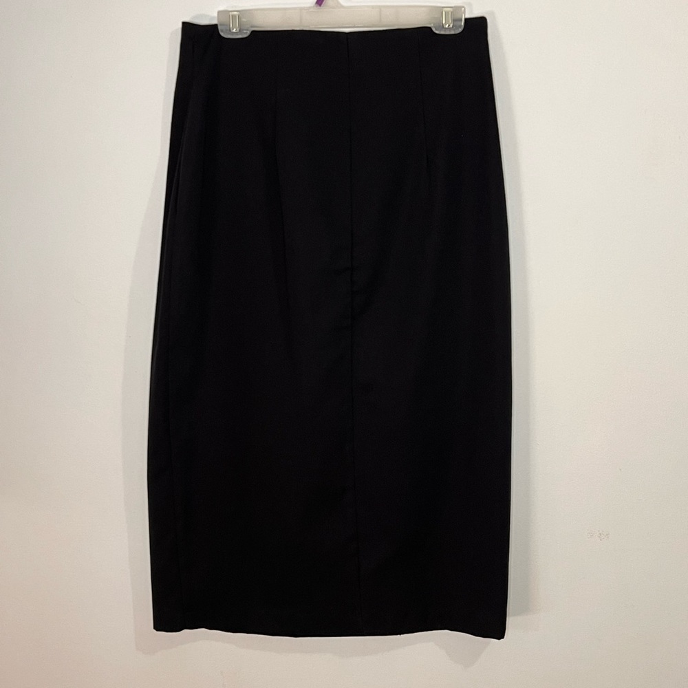SOLD 4/6 Toby Vintage 90s Black Maxi Full Wrap Pencil Skirt - Picture 9 of 11